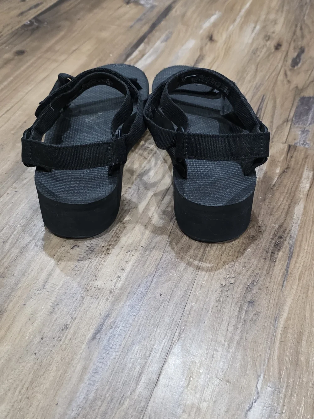 Teva Black Platform Sandals with Thick Sole